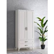 Sivas Gözde Mobilya 597IRMAK3241 Irmak 2 Kapılı 2 Çekmeceli 80x48x195 cm Gardrop Elbise Dolabı