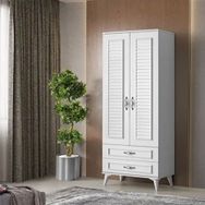 Sivas Gözde Mobilya Asya 80x195x46 cm 2 Kapılı 2 Çekmeceli Gardırop