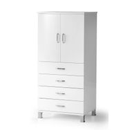 Sivas Gözde Mobilya Ekonomik 4 Çekmeceli Raflı 61x44x128 cm Elbise Dolabı