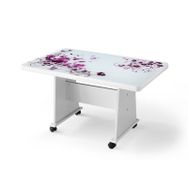 Sivas Gözde Mobilya Ekonomik Tekerlekli Camlı 103x63x60 cm Orta Sehpa