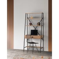 Sivas Gözde Mobilya Ferforje Çekmeceli Kitaplıklı 84x50x180 cm Çalışma Masası