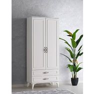 Sivas Gözde Mobilya Irmak 2 Kapılı 2 Çekmeceli 80x48x195 cm Gardrop Elbise Dolabı