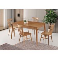 Sivas Gözde Mobilya Zeta 90x140 cm Kırlangıç Ağaç Açılır Yemek Masa Sandalye Takımı