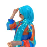 Siyane 00516 Scarf Kendinden Kırışık Kumaş Tek Renk Jazz Okyanus Şal