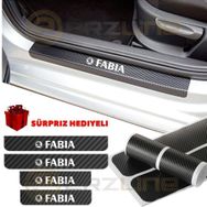 Skoda Fabia 4 Adet Karbon Kapı Eşiği Sticker