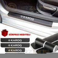 Skoda Karoq 4 Adet Karbon Kapı Eşiği Sticker