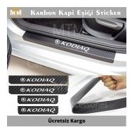 Skoda Kodiaq 4 Adet Karbon Kapı Eşiği Sticker