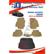 Skoda Octavia Sedan 2013 ve Sonrası Bej Paspas ve Bagaj Havuzu