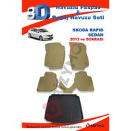 Skoda Rapid Sedan 2013 ve Sonrası Bej Paspas ve Bagaj Havuzu