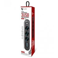 Skygo TGFTR01 3 Priz 3XUSB 2 mt Kablo Anahtarlı 10A Akım Korumalı Priz