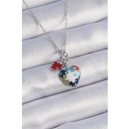 Skygo TJ-BKO9315 316L Çelik Gümüş Renk Yapboz Motif Kalp Figür Charm Model Kadın Kolye