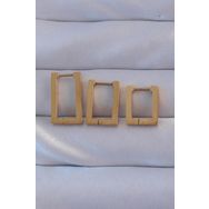 Skygo TJ-BKP9159 316L Çelik Gold Renk Dikdörtgen Küpe Seti