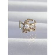 Skygo TJ-BKP9333 Pirinç Gold Renk İncili Ahtapot Earcuff Küpe