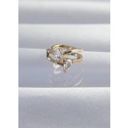 Skygo TJ-BKP9335 Pirinç Gold Renk Zirkon Taşlı Damla Earcuff Küpe