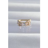 Skygo TJ-BKP9337 Pirinç Gold Renk Zirkon Taş Kaplama Earcuff Küpe