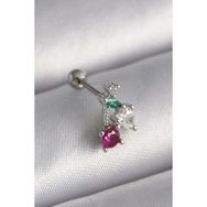 Skygo TJ-PR1227 316L Çelik Gümüş Renk Zirkon Taşlı Tragus Piercing