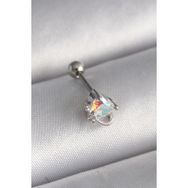Skygo TJ-PR1243 316L Çelik Gümüş Renk Zirkon Taşlı Kalp Tragus Piercing