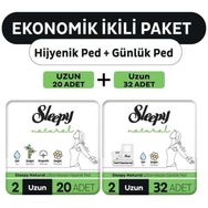 Sleepy 20'li Natural Ultra Uzun+32'li Uzun Günlük Ped