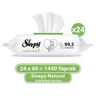 Sleepy 24X60 1440 Yaprak Natural Bebek Havlusu