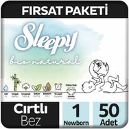 Sleepy Bio Natural No:1 Yenidoğan 50 Adet Bebek Bezi
