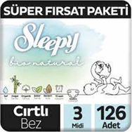 Sleepy Bio Natural No:3 Midi 126 Adet Bebek Bezi