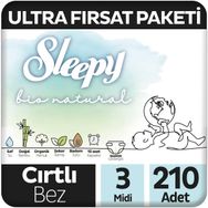 Sleepy Bio Natural No:3 Midi 210 Adet Bebek Bezi