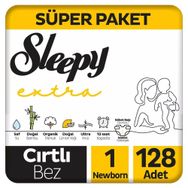Sleepy Extra No:1 Yenidoğan 128 Adet Bebek Bezi
