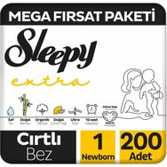 Sleepy Extra No:1 Yenidoğan 200 Adet Bebek Bezi