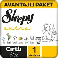 Sleepy Extra No:1 Yenidoğan 50 Adet Bebek Bezi