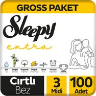 Sleepy Extra No:3 Midi 100 Adet Bebek Bezi