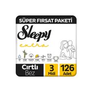Sleepy Extra No:3 Midi 126 Adet Bebek Bezi