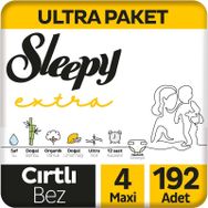 Sleepy Extra No:4 Maxi 192 Adet Bebek Bezi