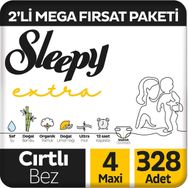 Sleepy Extra No:4 Maxi 328 Adet Bebek Bezi