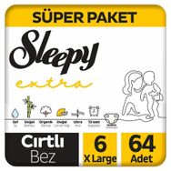 Sleepy Extra No:6 XLarge 64 Adet Bebek Bezi