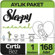 Sleepy Natural No:1 Yenidoğan 168 Adet Bebek Bezi
