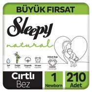 Sleepy Natural No:1 Yenidoğan 210 Adet Bebek Bezi
