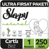 Sleepy Natural No:1 Yenidoğan 250 Adet Bebek Bezi