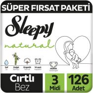 Sleepy Natural No:3 Midi 126 Adet Bebek Bezi