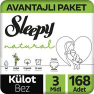 Sleepy Natural No:3 Midi 168 Adet Külot Bebek Bezi