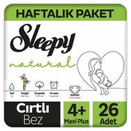 Sleepy Natural No:4+ Maxi Plus 26 Adet Bebek Bezi