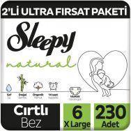 Sleepy Natural No:6 XLarge 230 Adet Bebek Bezi