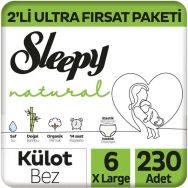 Sleepy Natural No:6 XLarge 230 Adet Külot Bebek Bezi