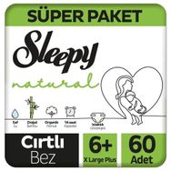 Sleepy Natural No:6+ XLarge Plus 60 Adet Bebek Bezi