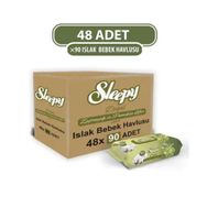 Sleepy Zeytinyağı ve Pamuksu Lifler 90x48'li 4320 Yaprak Islak Havlu