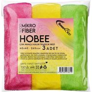 SmartBee Hobee 3'lü Mikrofiber 40x40 cm 265GSM Kalın Temizlik Bezi