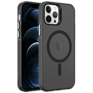 Smcase Apple iPhone 12 Pro Flex Tuşlu Magsafeli C-Pro Arkası Buzlu Transparan Cep Telefonu Kılıfı