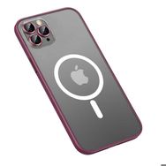 Smcase Apple iPhone 13 Pro Max Lens Korumalı Hassas Tuş Mat Yüzey Mokka Tacsafe Cep Telefonu Kılıfı
