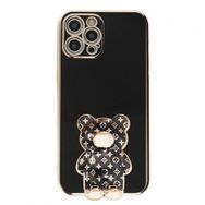 Smcase Apple iPhone 14 Pro Max Standlı Kamera Korumalı Cute Bear Silikon Cep Telefonu Kılıfı