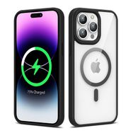 Smcase Apple iPhone 14 Pro Max Wireless Şarj Özellikli Ege Transparan Silikon Cep Telefonu Kılıfı