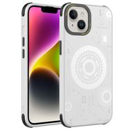 Smcase Apple iPhone 14 Wireless Şarj Özellikli Desenli Hot Magsafe Kapak Cep Telefonu Kılıfı